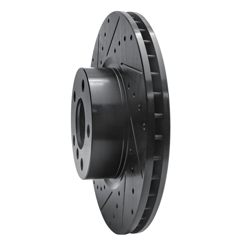 BMW X4 Brake Rotor (1) - Front Left - R1 Concepts - Drilled & Slotted - Black - `11-`18